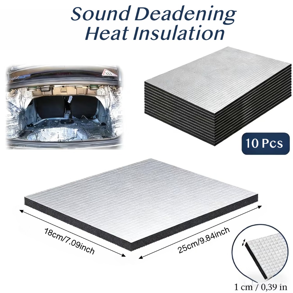 Sound Dampening Foam - แผ่นกันเสียงรถยนต์ 10 ชิ้น ขนาด 10 มม.