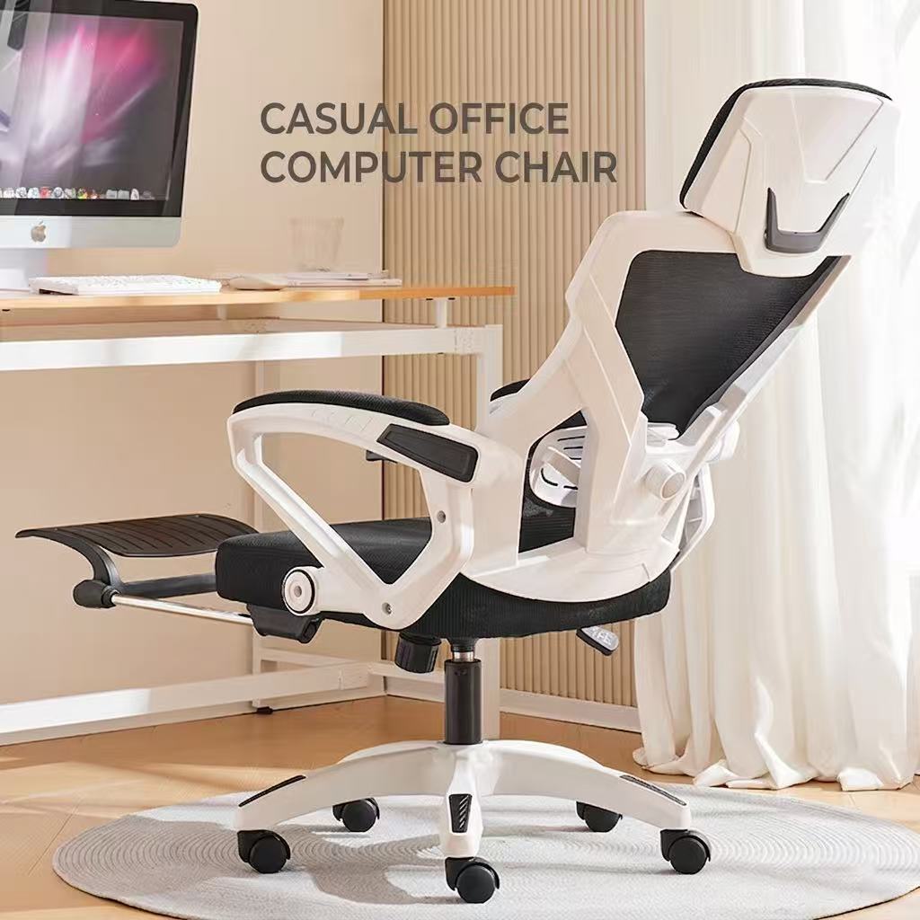 Footrest Under Desk - เก้าอี้สำนักงานเกมมิ่งตามหลักสรีรศาสตร์ พร้อมที่พักเท้า พนักพิงสูงปรับเอนได้ เก้าอี้คอมพิวเตอร์ ปรับระดับรองรับหลังส่วนล่างได้ เก้าอี้หมุนสำหรับโต๊ะทำงาน