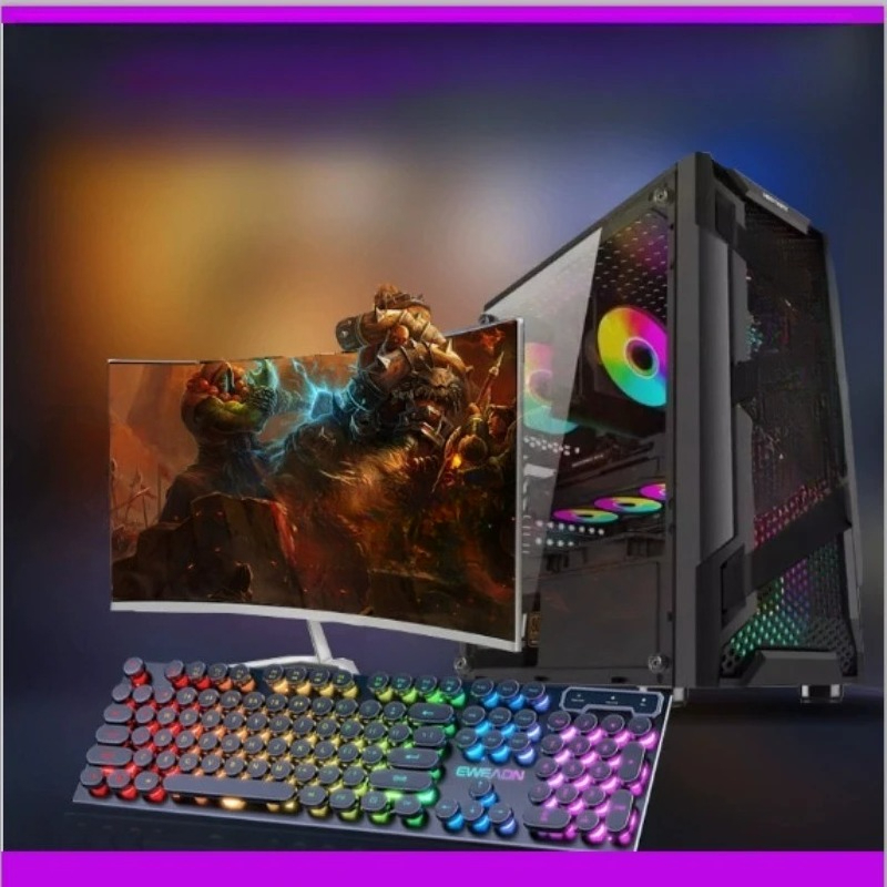 Esports Gaming Rig - ชุดประกอบคอมพิวเตอร์ตั้งโต๊ะครบชุดสำหรับเล่นเกมอีสปอร์ต ไลฟ์สด ทำงาน ตั้งค่าเกมเฉพาะ - คอมพิวเตอร์เกมมิ่งสำเร็จรูป